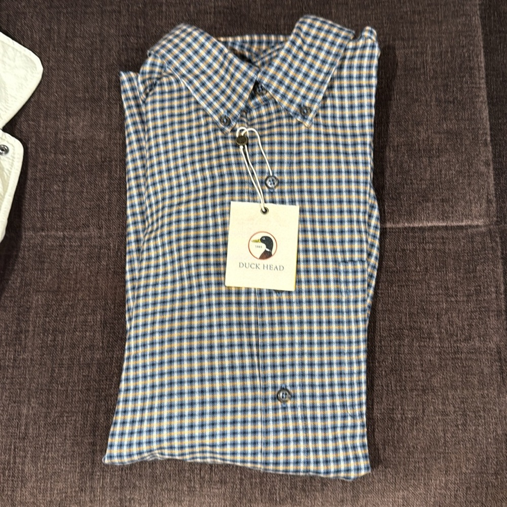 Duck Head Stormy Blue Flannel Plaid Shirt
